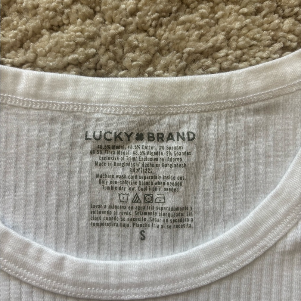 Lucky Brand White Short Sleeve Tee - Picture 2 of 4